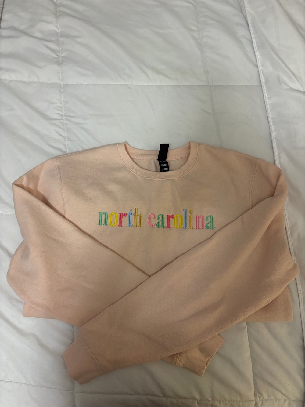 Light pink 'north carolina' Embroidered Crewneck Sweatshirt